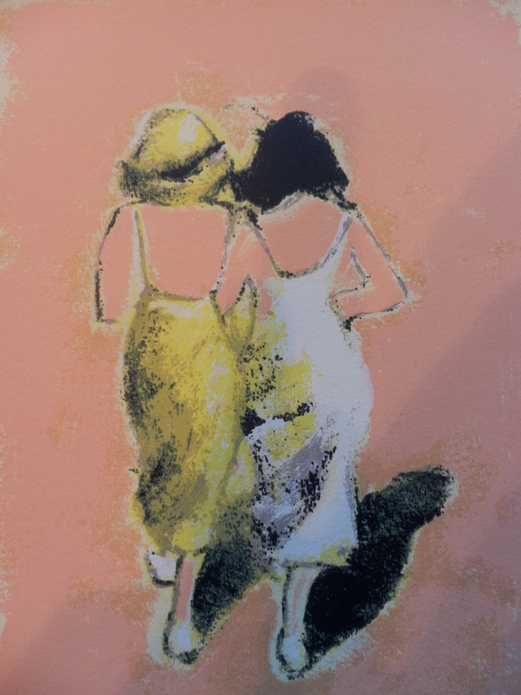 JOSE van GOOL  Zeefdruk  VRIENDINNEN verkocht voor € 40!