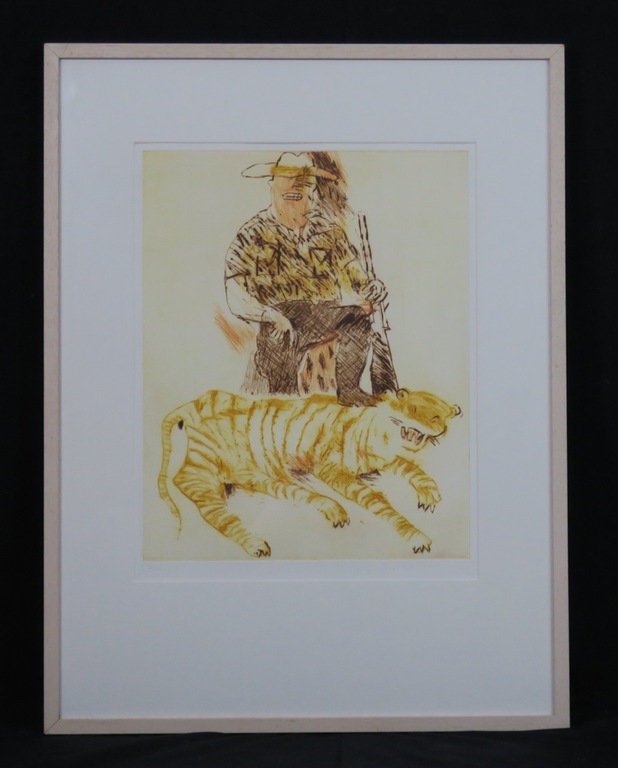 Robert Terwindt: Ets, Zonder titel (man) - Ingelijst kopen? Bied vanaf 1!