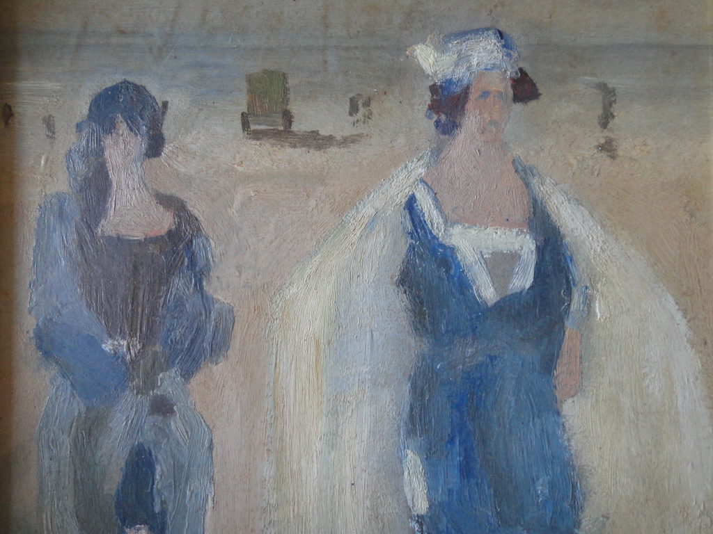 Sorella, olieverf op paneel, dames aan het strand kopen? Bied vanaf 250!