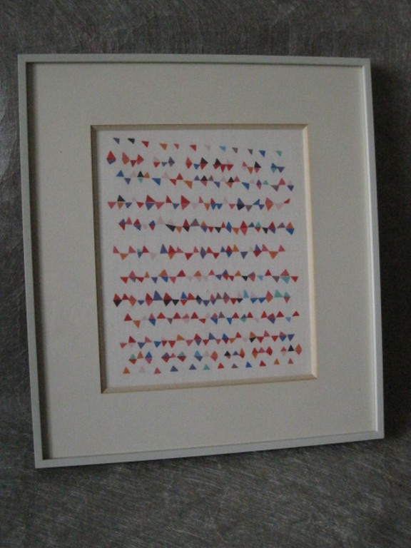 uniek acryl op textiel object "vlaggenlijnen" van Helene Briels (1954 -)  kopen? Bied vanaf 1!