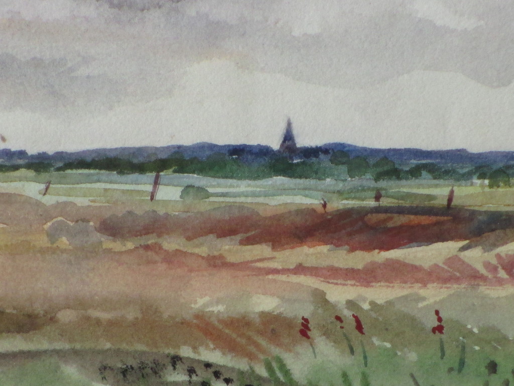 Han Krug, Renesse onder wolkenlucht, Aquarel kopen? Bied vanaf 25!
