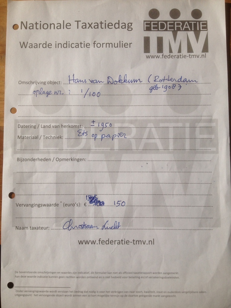 Dokkum van, Hans, ets op papier, 1950 kopen? Bied vanaf 70!