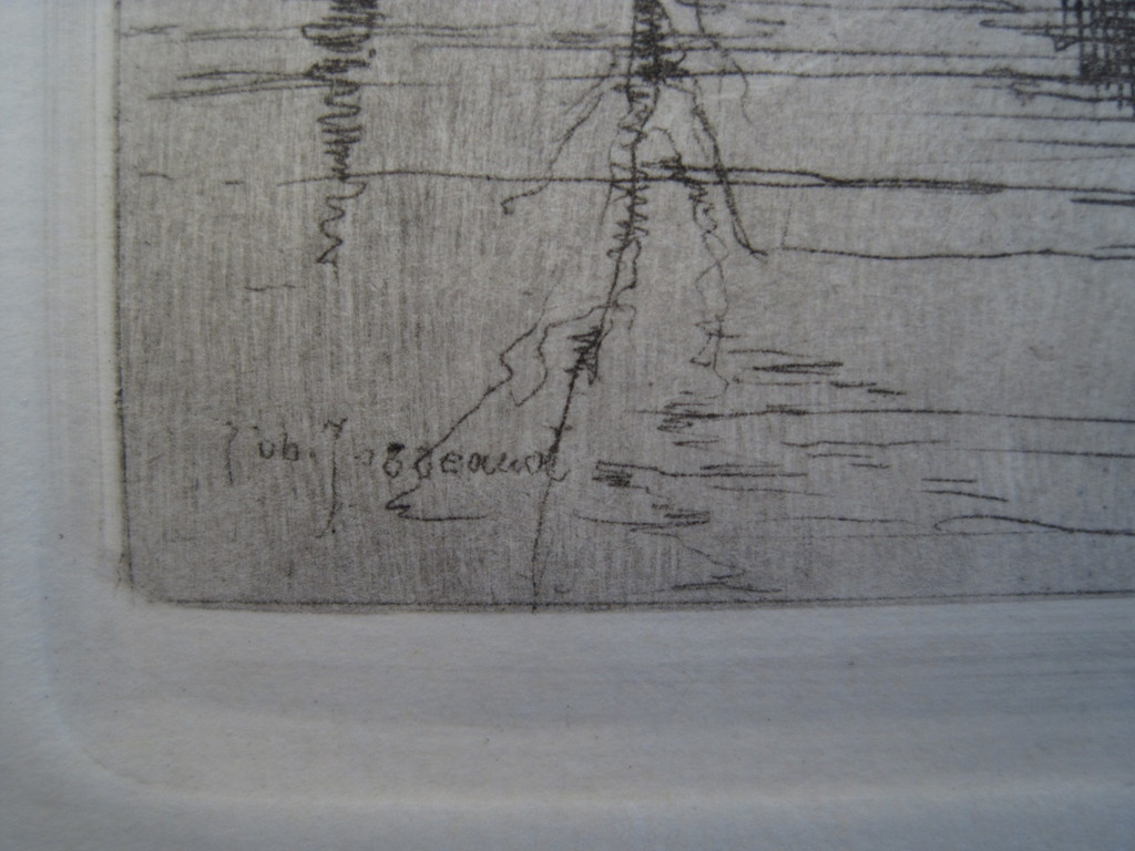 Knappe Ets "Munttoren en Hotel de l'Europe Amsterdam" Johannes Josseaud  kopen? Bied vanaf 1!