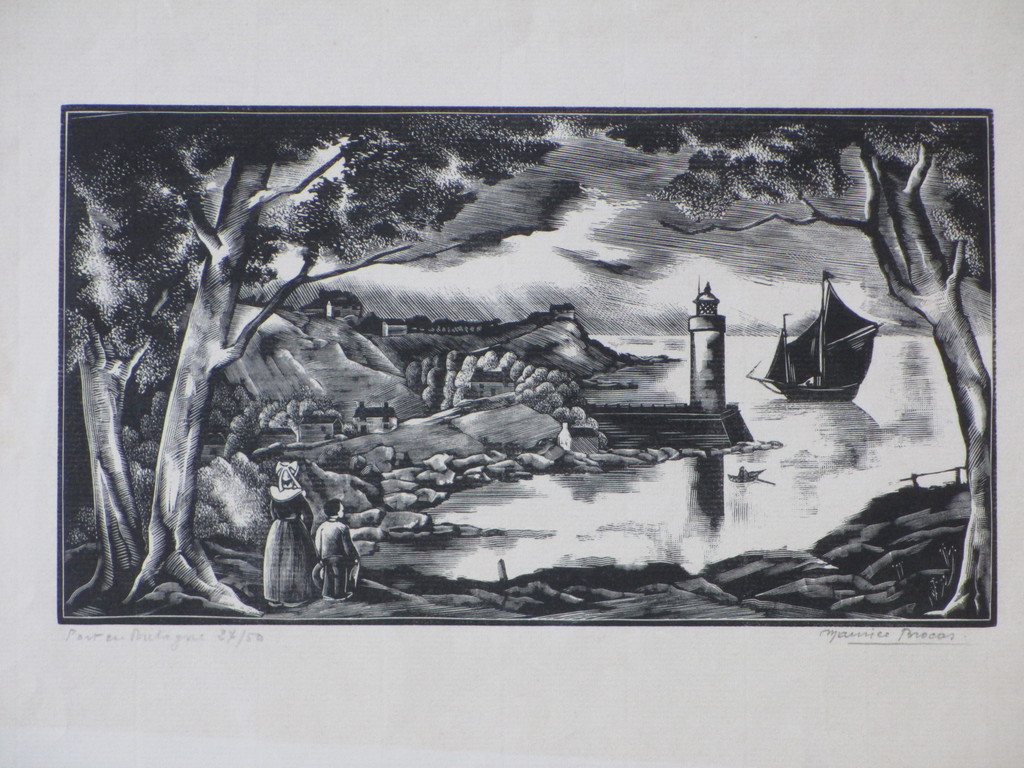 Maurice Brocas, Port en Bretagne, Houtgravure kopen? Bied vanaf 30!