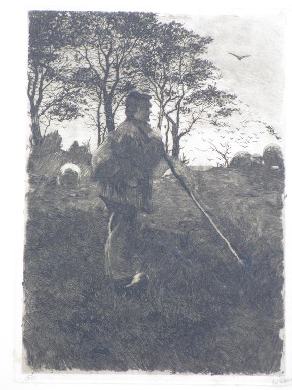 Willem Witsen, Staande schaapherder, Ets kopen? Bied vanaf 170!