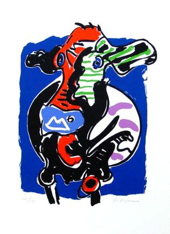 PETER DIEM, grote handgesigneerde en gelimiteerde zeefdruk 'Designers Cow Bleu' kopen? Bied vanaf 1!