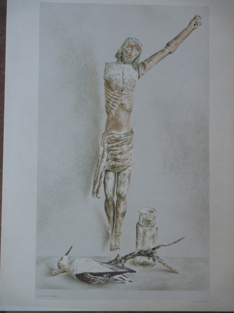 Wim Schuhmacher, Corpus Christi met dode vogel, Kleurenlitho kopen? Bied vanaf 35!