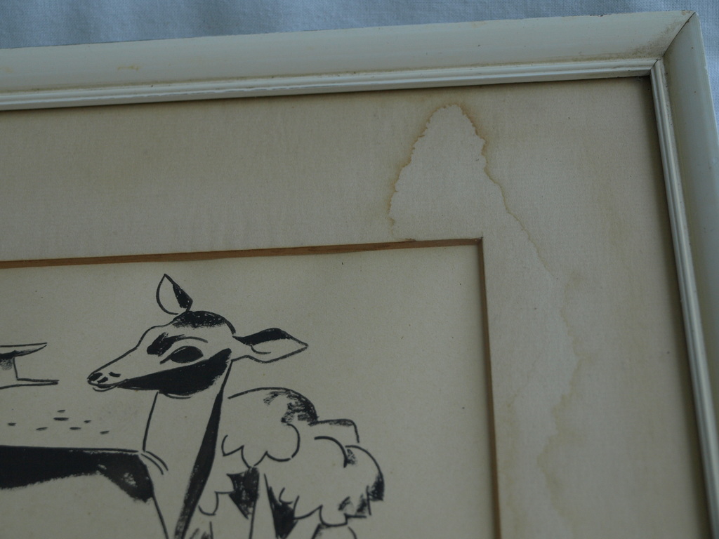 Initialen H. J. v. P. : Tekening? Litho? - 2 Herten – gesigneerd - 1942  kopen? Bied vanaf 1!