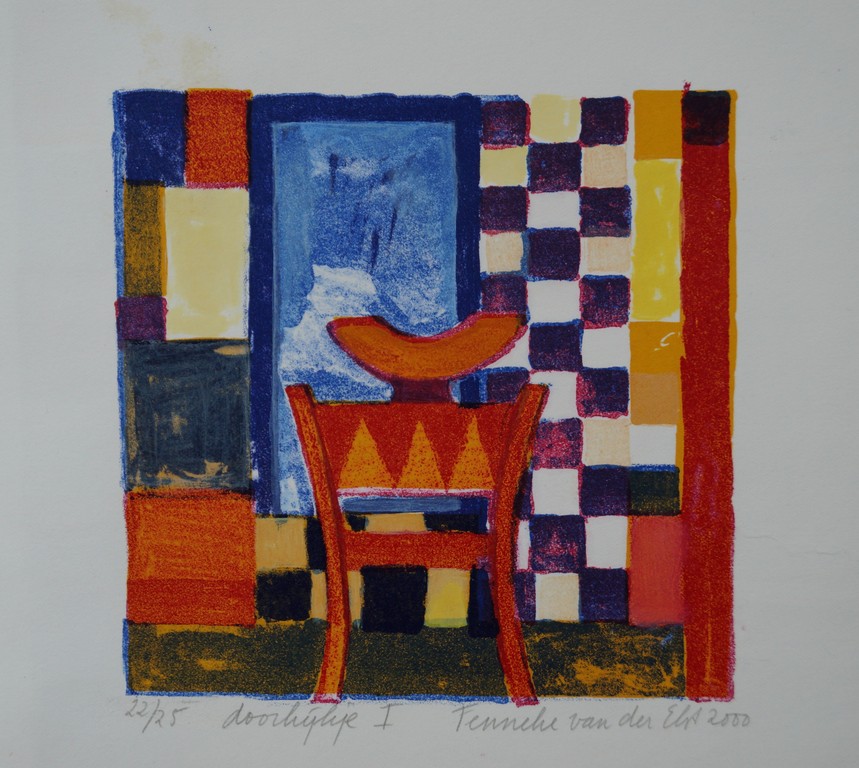 Fenneke van der Elst - twee gesigneerde litho's - doorkijkje I en II kopen? Bied vanaf 1!