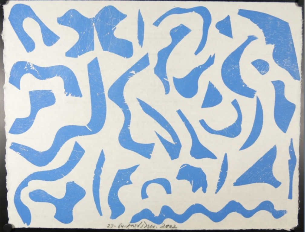 Carel Visser: Houtsnede, Zonder titel (blauw) kopen? Bied vanaf 80!