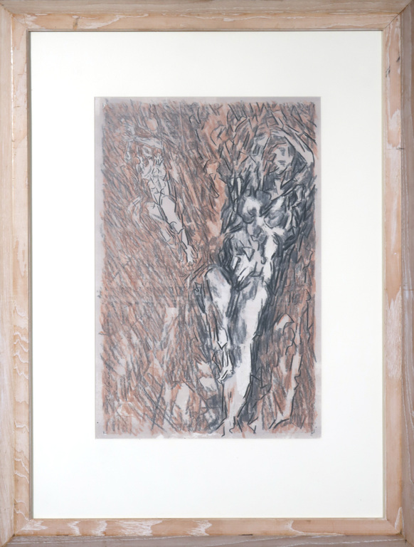 Gerard Bellaart: Krijttekening, Study for a suspender figure no.1 - Ingelijst kopen? Bied vanaf 50!