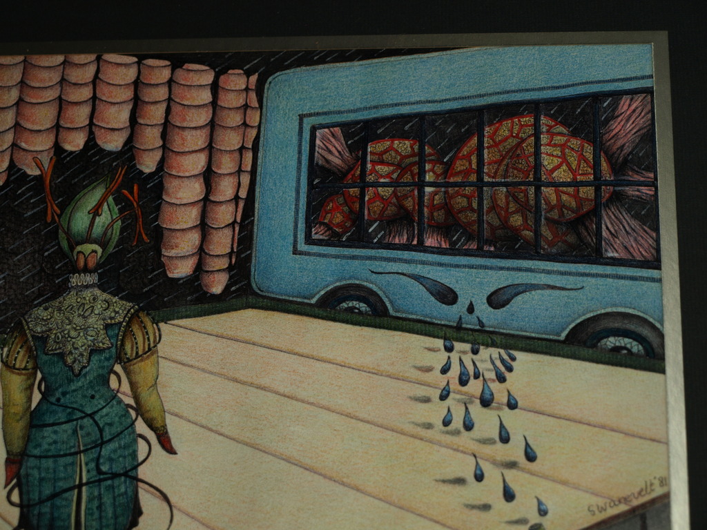 Ineke Swanevelt (1943) : Op het podium – Tekening – Gesigneerd & ingelijst -1981 kopen? Bied vanaf 1!