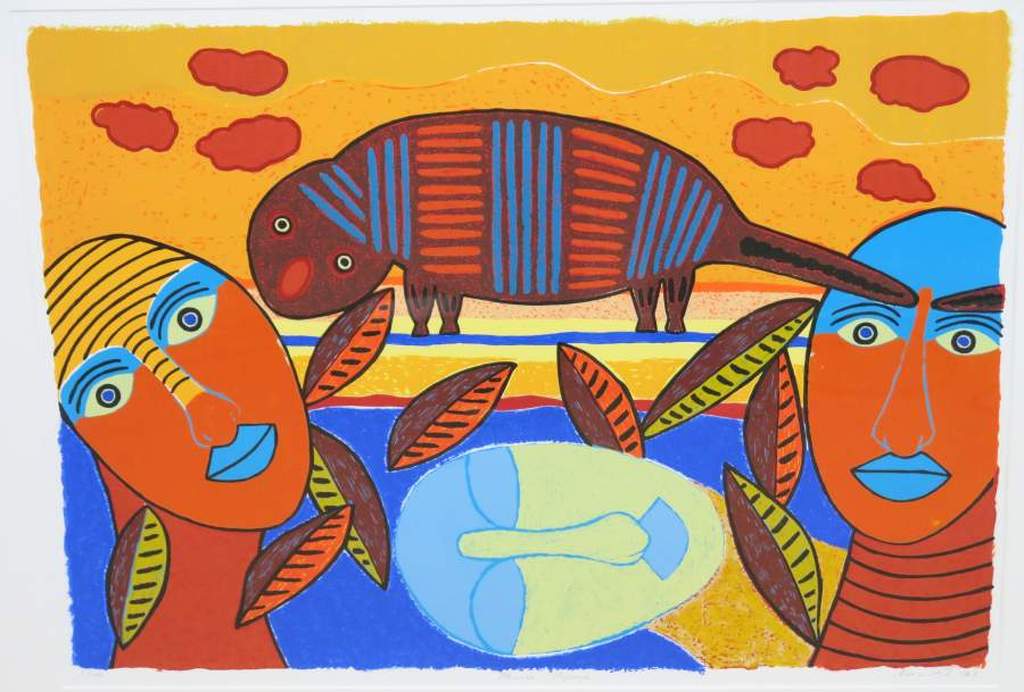 Ans van Dijk: Zeefdruk, Mbanza Ngungu - Ingelijst (groot) kopen? Bied vanaf 20!