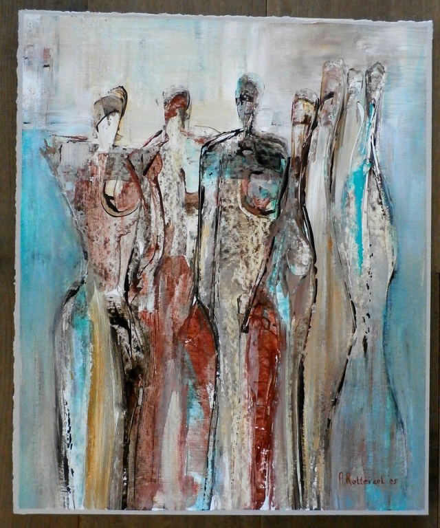Ans Rotteveel (Ans Spoelder) - acrylverf op papier - 1995 kopen? Bied vanaf 75!