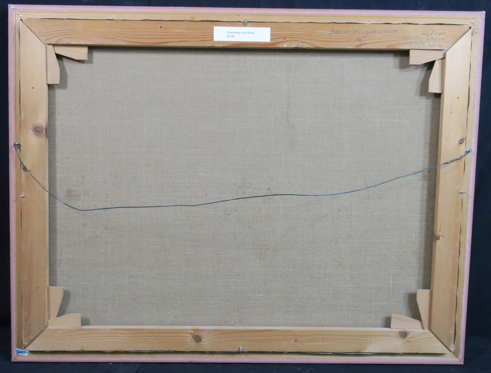 Herman Lievers: Olieverf op doek, Drents dorp in de winter - Ingelijst kopen? Bied vanaf 1!