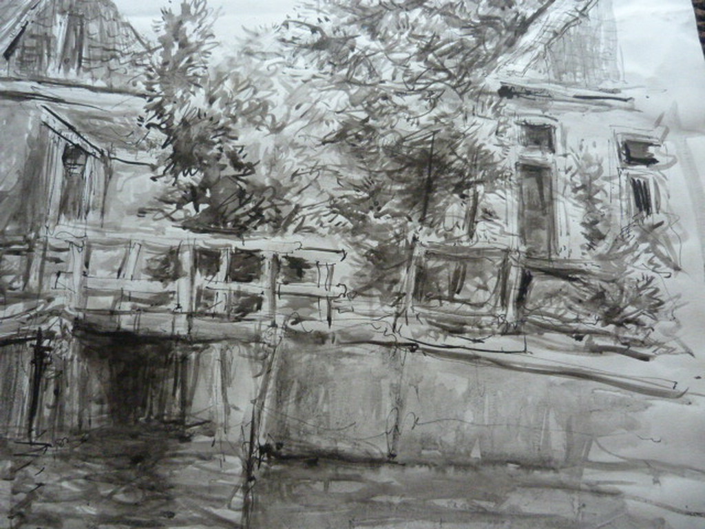 Jobst Heinrich Frese ( 1914 - 1986 ) - tekening/aquarel - dorpshuisjes. kopen? Bied vanaf 1!