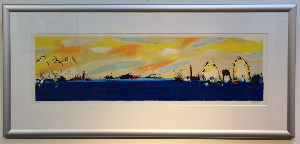 Henk Kuijpers zeefdruk met lijst, titel  verkocht voor € 60!