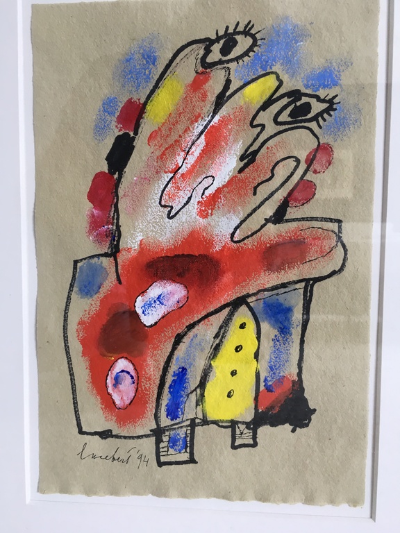 Lucebert, Kleurengouache, verkocht voor € 625!