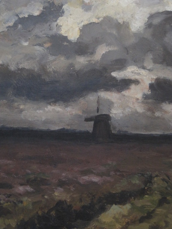 Hollands neo-impressionisme olieverf 1920 "landschap met boer en kar" gesigneerd kopen? Bied vanaf 1!