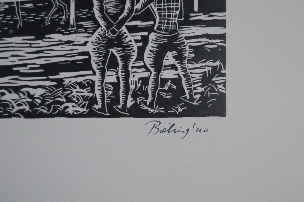 Herman Bieling:Houtsnede op papier velin, In de Manege van het Kralingsche Bosch kopen? Bied vanaf 60!