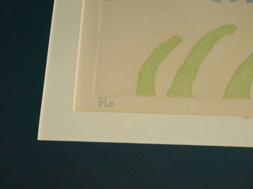 Monique Suys : Zeefdruk – Landschap II – Ingelijst – 1977 – oplage 10 ex. kopen? Bied vanaf 1!