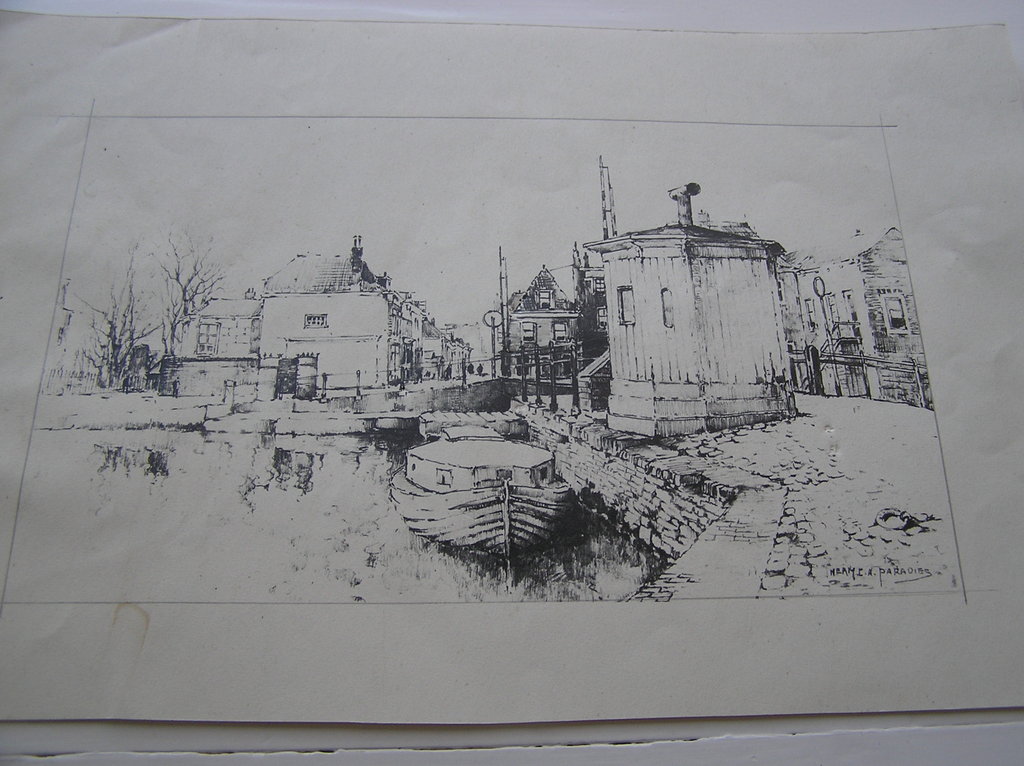 Pentekening Stadsgezicht Herman C.A. Paradies kopen? Bied vanaf 18!