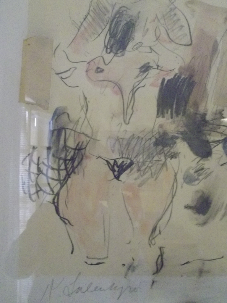 Naakt vrouwtje met plakband, 47 x 37, kleuenlitho handgesigneerd, ingelijst kopen? Bied vanaf 90!