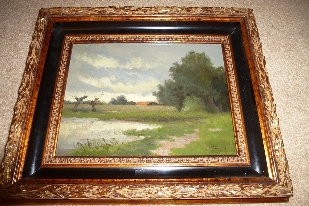 Hendrikus van Ingen, Marouflé: landschap, handgesigneerd kopen? Bied vanaf 375!