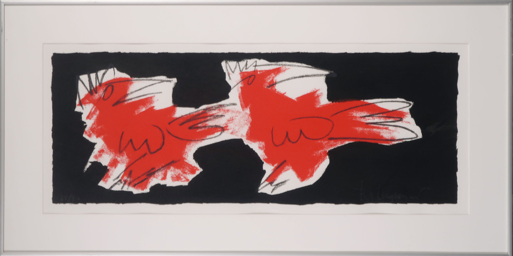 Frank Lengvenius: Zeefdruk, Vogel IV - Ingelijst kopen? Bied vanaf 20!