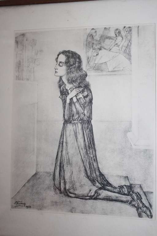 jan TOOROP  - GRAFIEK UIT 1927 - biddend meisje kaufen? Bieten Sie von 1!