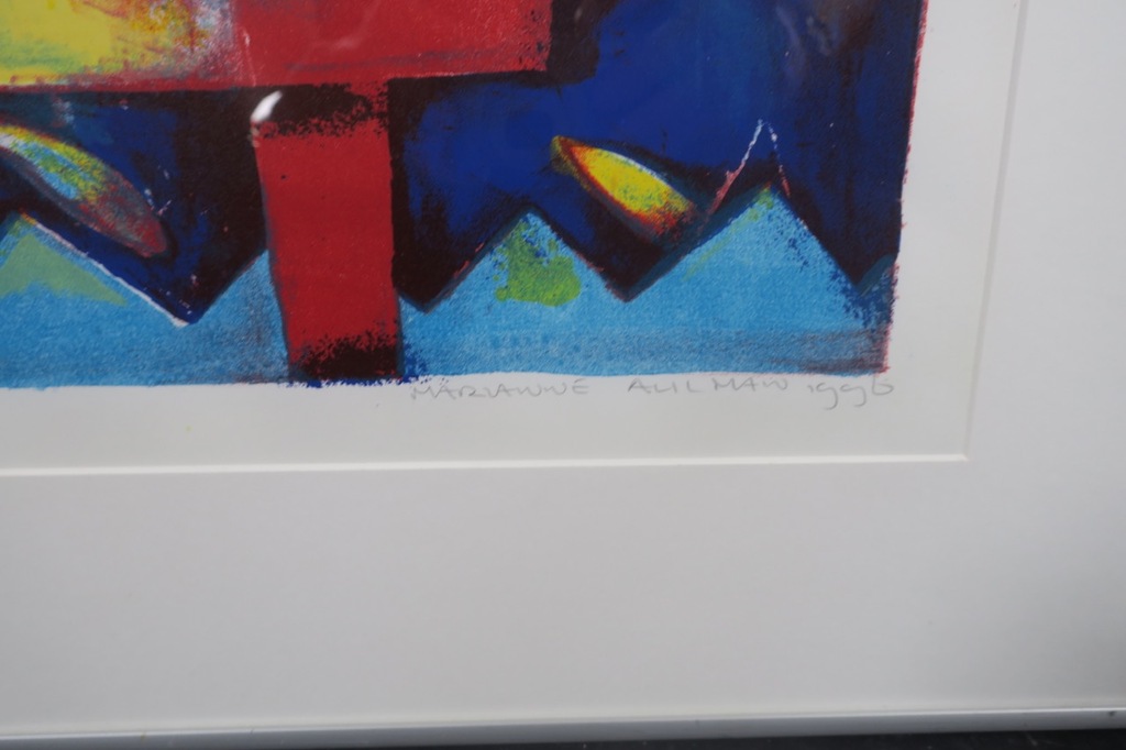 Marianne Aulman: Litho, Odysseus schipbreuk II - Ingelijst kopen? Bied vanaf 20!