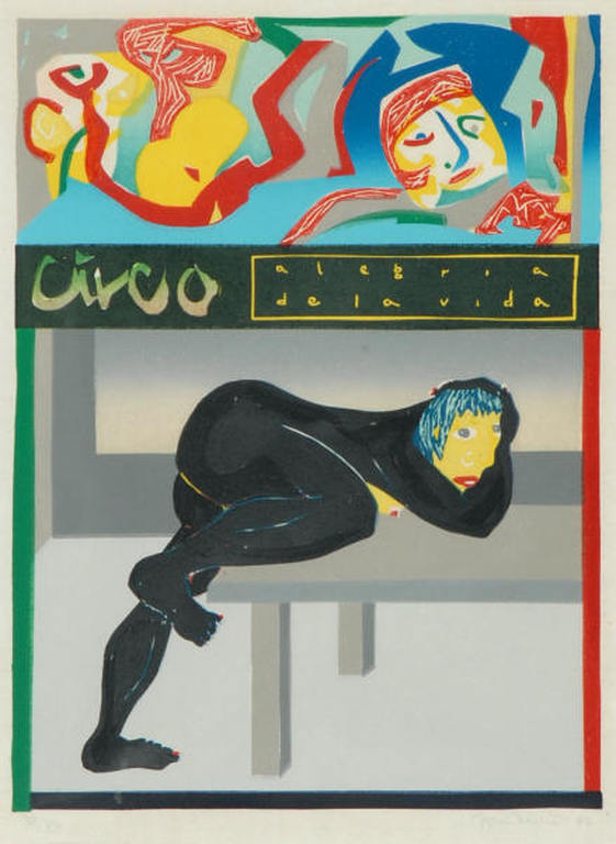 Tom Thijsse, 'Alegria de la vida' houtsnede uit 1987 VI/XVI verkocht voor € 35!