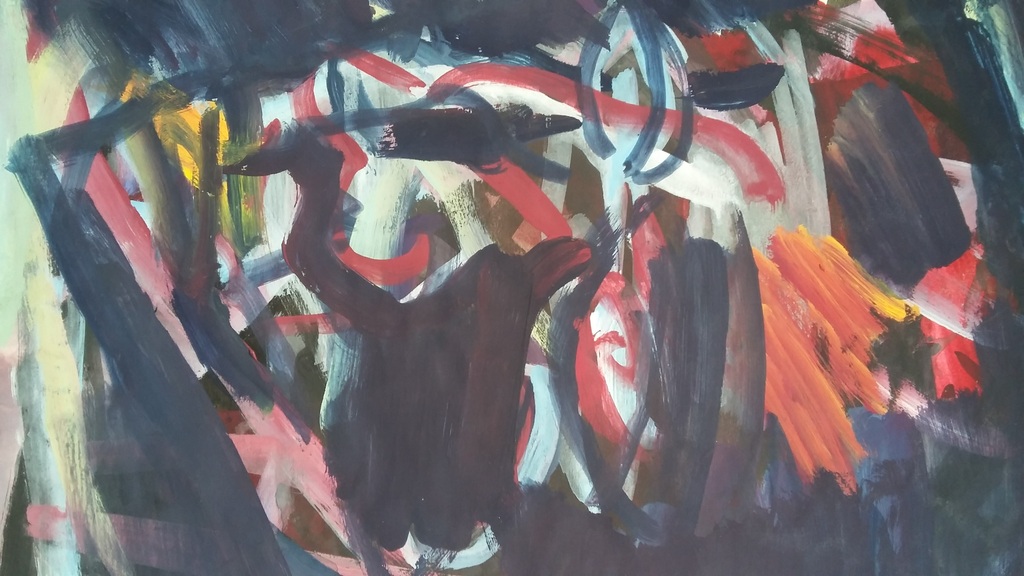 Piet Vos - acrylverf op papier kopen? Bied vanaf 75!