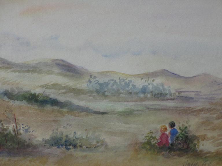 Han Krug, Kinderen in de duinen, Aquarel kopen? Bied vanaf 25!