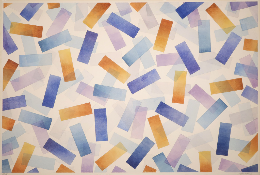 Frans van de Vrande: Aquarel, Compositie met rechthoeken II kopen? Bied vanaf 20!