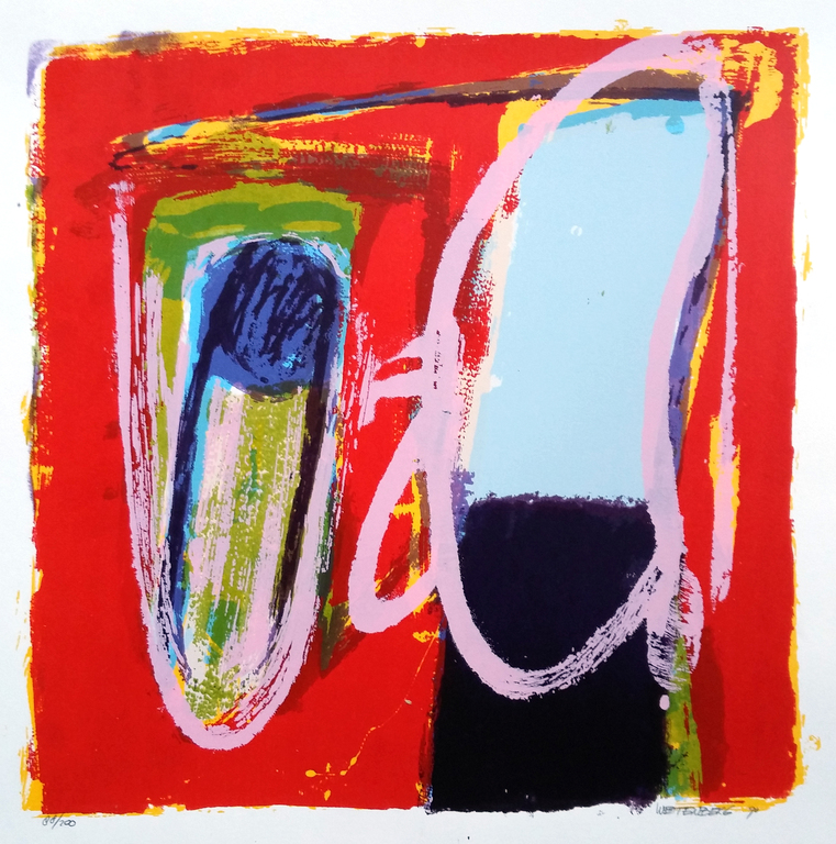 Siebrand Weitenberg: kleur zeefdruk uit 1990, Zonder titel kopen? Bied vanaf 15!