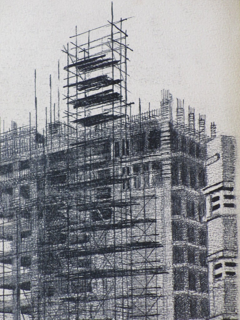 Krijn van Dijke, Nieuwbouw Coolsingel Rotterdam, Lijntekening 1956 kopen? Bied vanaf 40!