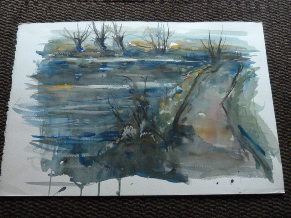 Jobst Heinrich Frese ( 1914 - 1986 ) - 2x aquarellen - landschappen. kopen? Bied vanaf 1!