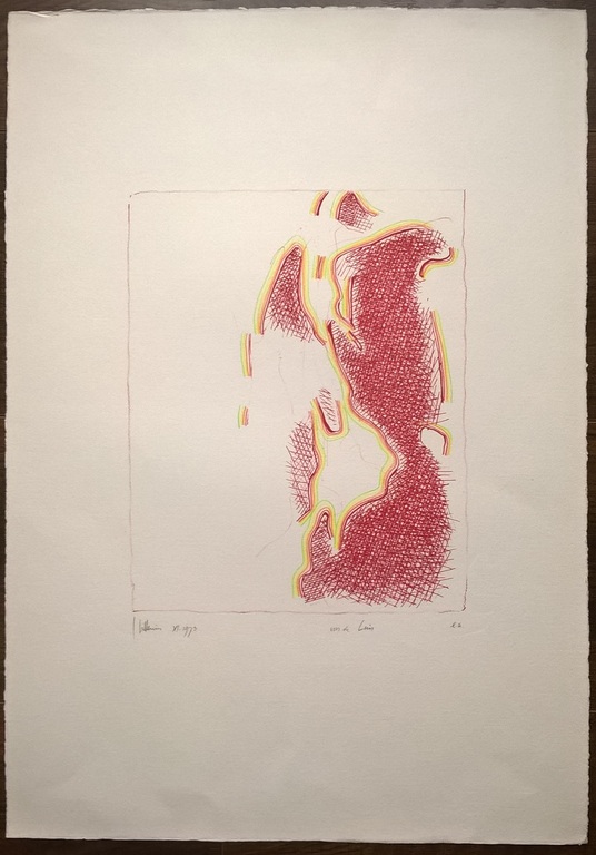 Jaap Hillenius – gesigneerde litho in rood en kleurpotlood kopen? Bied vanaf 95!