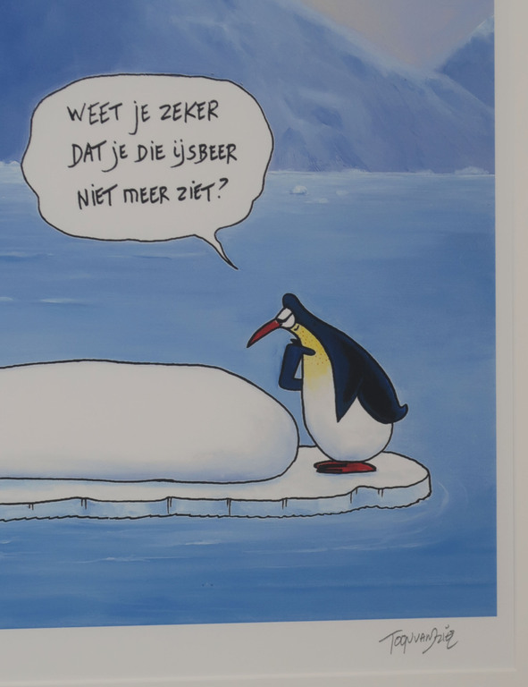 Toon van Driel: Giclee, IJsbeer - Ingelijst kopen? Bied vanaf 35!