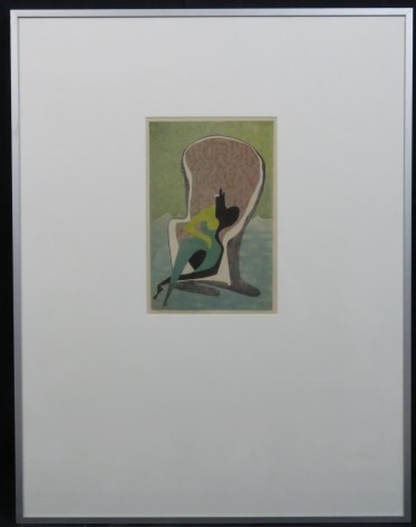 Harry van Kruiningen: Litho, Snarenspel - Ingelijst verkocht voor € 80!