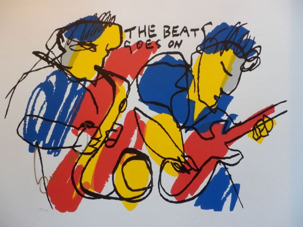 HERMAN BROOD  HANDGESIGNEERDE En Gelimiteerde ZEEFDRUK  THE BEAT GOES ON verkocht voor € 225!