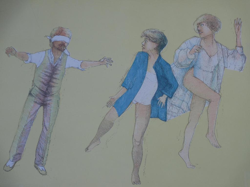 Aat Verhoog, Pak me dan Blindeman, Kleurenlitho verkocht voor € 55!