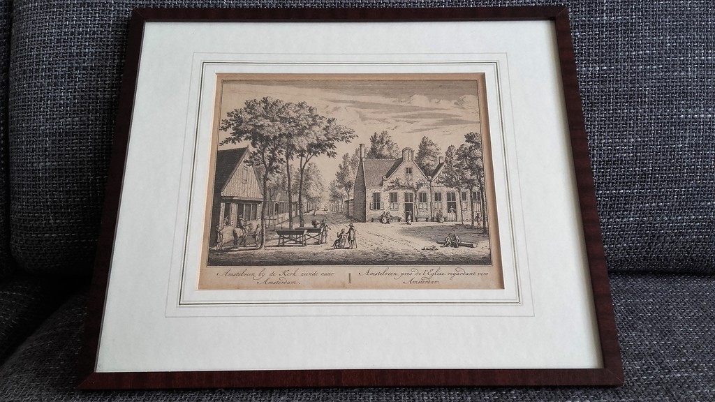 2 Gravures - o/a Amstelveen bij de Kerk ziende naar Amsterdam - 18e eeuw kopen? Bied vanaf 35!