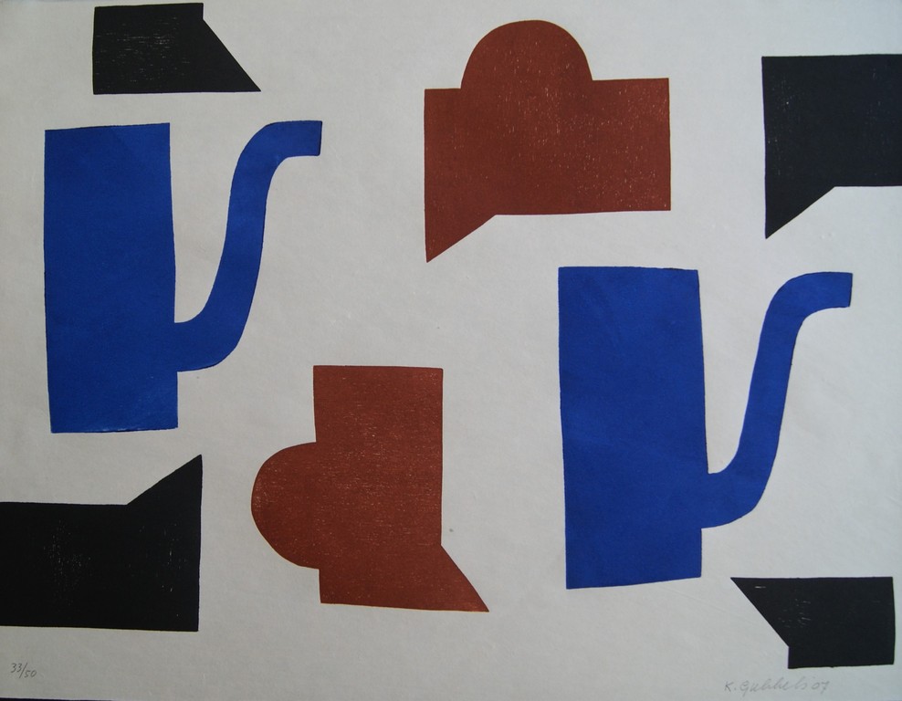 Klaas Gubbels houtdruk uit 2007, oplage 50 ex. verkocht voor € 385!