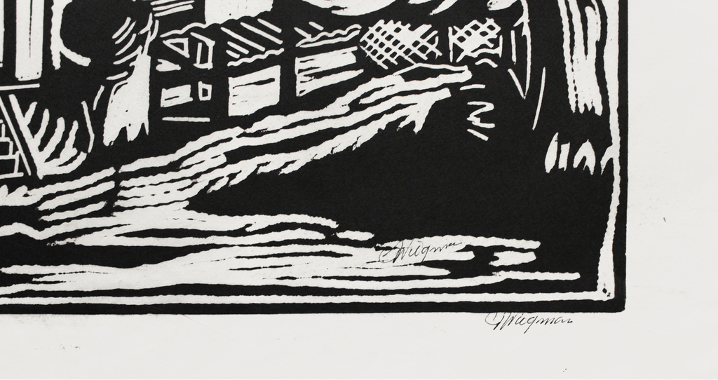 2 linodrukken Piet Wiegman (Heemstede 1930 - 2005) - Cafe/Woonwagen kopen? Bied vanaf 15!