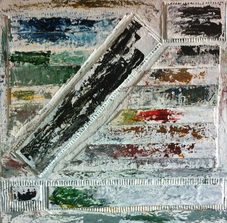 "Under Construction" John Foppen-Mixed media + olieverf/ 3D canvas -gesigneerd   kopen? Bied vanaf 89!