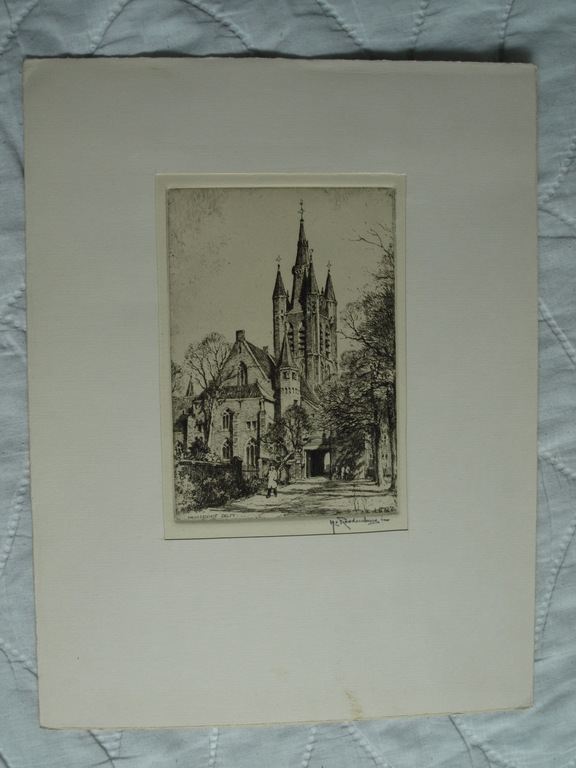 Hendrikus Elias Roodenburg : Ets – Prinsenhof Delft – gesigneerd – 1960 kopen? Bied vanaf 25!