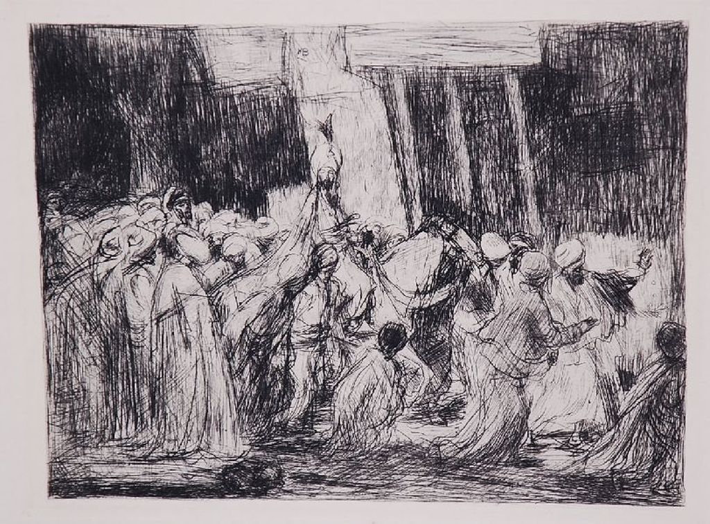 Marius Bauer: Ets. Een vizier. verkocht voor € 80!