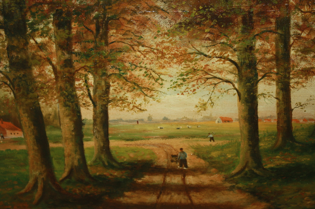 BOER IN BOS bij BOERDERIJ 1921 onduidelijk gesigneerd kopen? Bied vanaf 1!